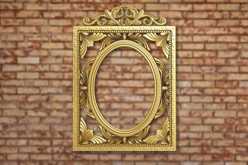 Retro vintage design, decorative frame mirror, antoque, classical