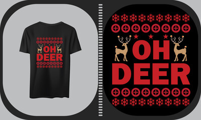 Oh Deer Christmas t shirt design.