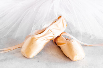 Ballet skirt and pointe shoes pointe shoes for ballerina