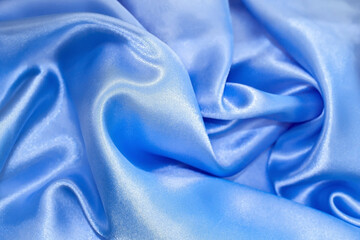 Satin cloth pattern textured background blue