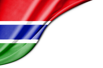 Gambia flag. 3d illustration. with white background space for text.