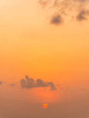 sunset sky vertical over the sea