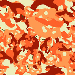 UFO camouflage of various shades of red, orange and green colors