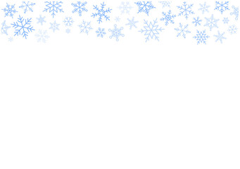 雪の結晶　フレーム　バナー　背景　シンプル　テンプレート　青