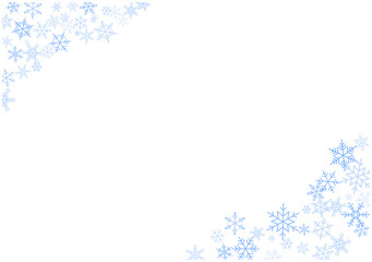 雪の結晶　フレーム　バナー　背景　シンプル　テンプレート　青