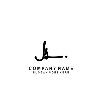 Initial letter JS Signature handwriting Logo Vector	