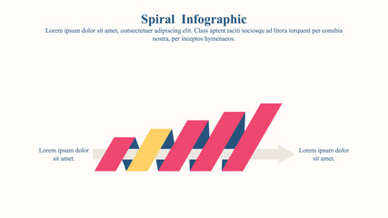 Spiral diagram infographic presentation template with a text place holder.