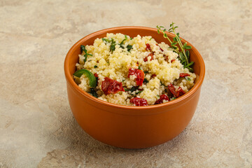Vegetarian uisine - couscous with vegetables