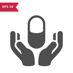 Hand With Pill Icon