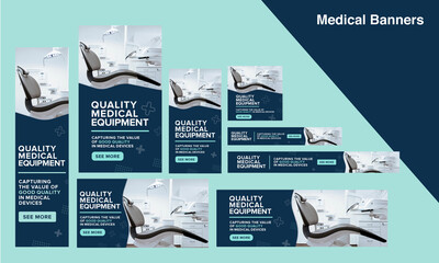 Medical equipment & healthcare machines Web Banner , google Ads, social media instagram facebook post & stories