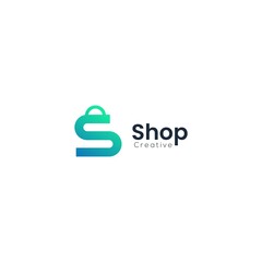 Obraz premium Letter S logo ecommerce shop gradient colorful