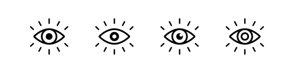 Eye icon vector set. Eyesight vision sign. Eye modern symbol isolated on white background. - obrazy, fototapety, plakaty