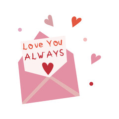 Happy Valentine vector illustration with lettering. Bright design for web, print, stickers, logo, template, etc. 