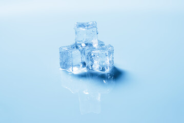 Ice crystal cubes, space for text or design.