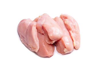 Raw chicken fillet isolated on white background.