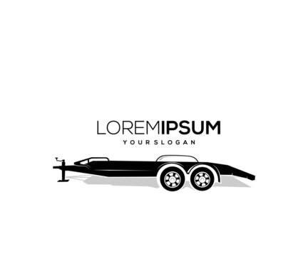vector logo design trailer silhouette