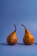 Pear pattern on a dark turquoise background.