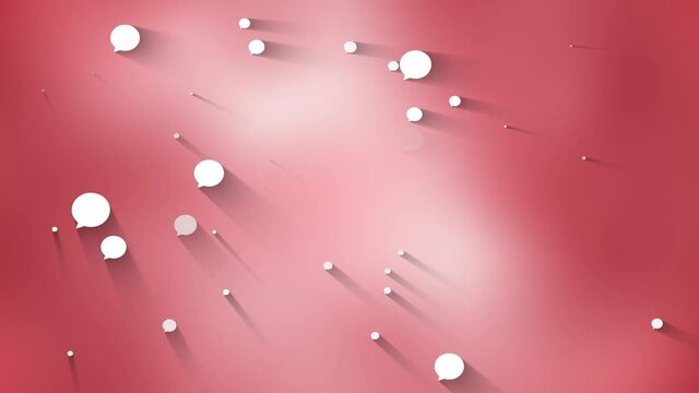 Set, collection of flat style vector speech bubbles, clouds, baloons. Talking, speaking, chatting, screaming, laughing, thinking, dreaming bubbles. Modern motion design shapes with rounded edges.