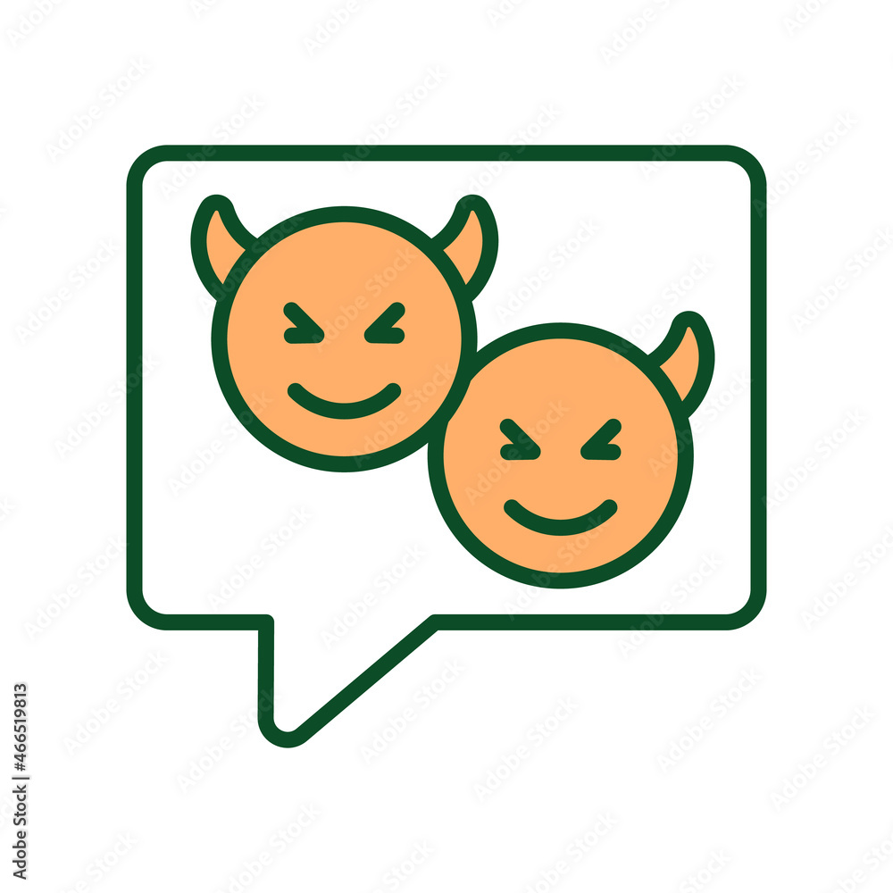 Poster cyberbullying in social media rgb color icon. sending aggressive text message. internet trolling. th