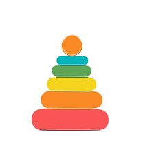 Montessori multicolor wooden toy piramid