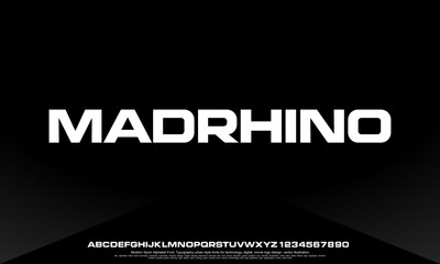 Modern Bold Heavy Strong Font. Typography urban style fonts for sport, technology, digital, engine, machine, movie, logo design, vector illustration