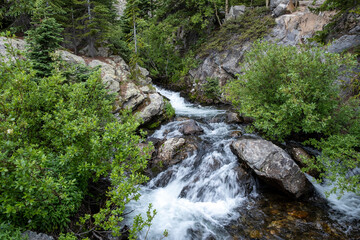 Fototapeta na wymiar McCullough Gulch Trail Waterfall Trail near Breckenridge, Colorado, USA.