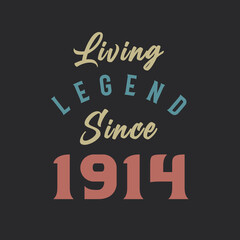Naklejka na ściany i meble Living Legend since 1914, Born in 1914 vintage design vector