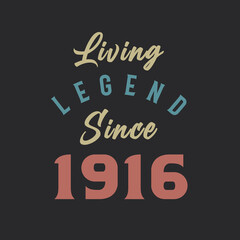 Fototapeta na wymiar Living Legend since 1916, Born in 1916 vintage design vector