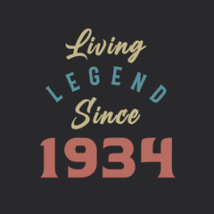 Living Legend since 1934, Born in 1934 vintage design vector