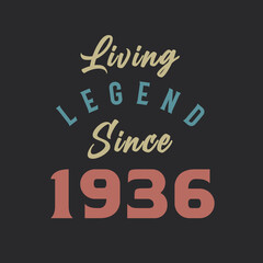 Living Legend since 1936, Born in 1936 vintage design vector