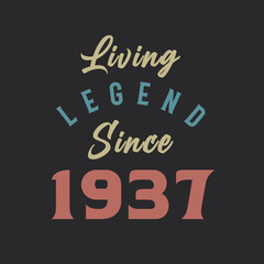 Living Legend since 1937, Born in 1937 vintage design vector