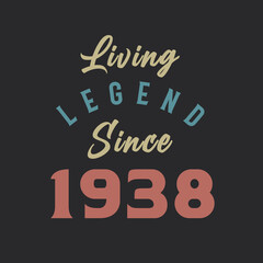 Living Legend since 1938, Born in 1938 vintage design vector