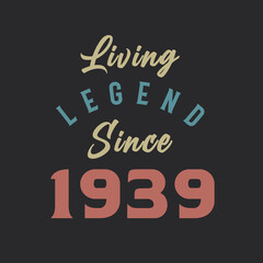 Living Legend since 1939, Born in 1939 vintage design vector