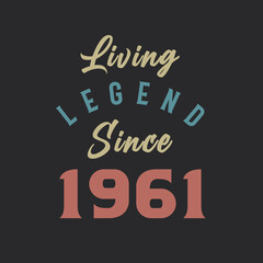 Living Legend since 1961, Born in 1961 vintage design vector