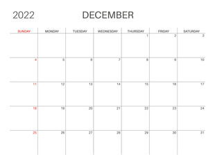 Calendar template for planners. Calendar 2022.