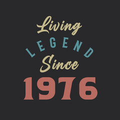 Naklejka premium Living Legend since 1976, Born in 1976 vintage design vector