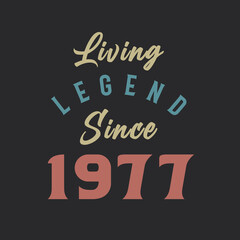 Naklejka premium Living Legend since 1977, Born in 1977 vintage design vector
