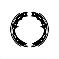 Naklejka premium Drum Brake Shoe Icon, Automobile Brake Part