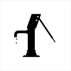 Water Hand Pump Icon, Hand Water Pump