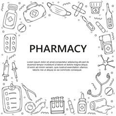 Pharmaceutical doodle background_07