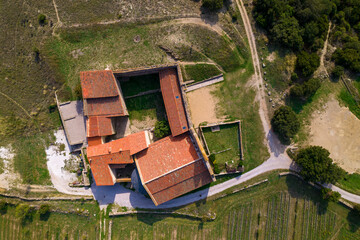 Marcevol French monastery aerial view