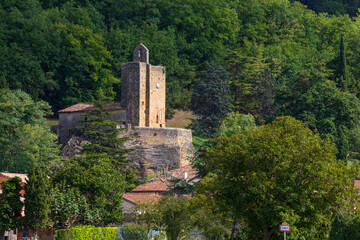 Fototapeta na wymiar Troglodyte medieval Christina church of Vals.