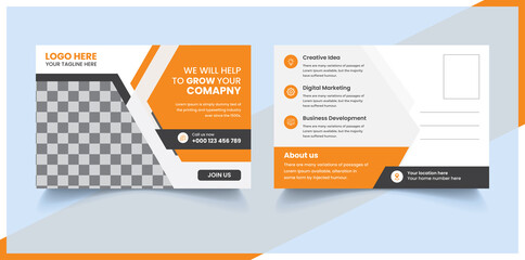 Corporate company postcard design template