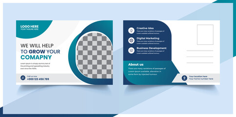 Corporate company postcard design template