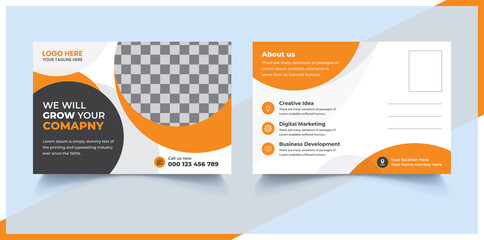 Corporate company postcard design template