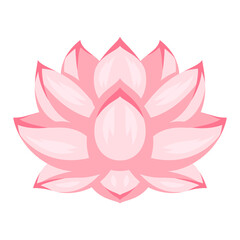 Illustration of lotus flower. Water lily image.