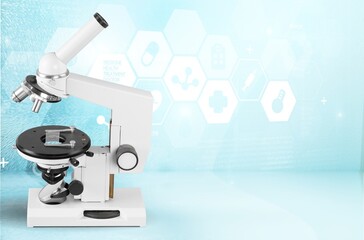 microscope on a background, science and technology concept