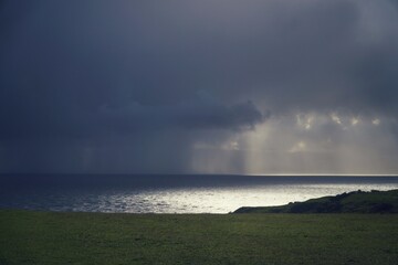storm clouds over the sea