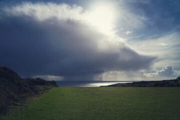 clouds over lake