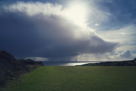clouds over lake